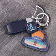 Load image into Gallery viewer, Islamic Leather Keychain with Arabic Calligraphy &amp; Mosque Pendant Sheepskin Keychain (MAC284)