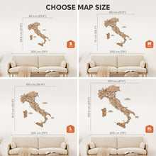 Load image into Gallery viewer, Wooden Map of Italy – Gold