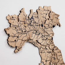 Load image into Gallery viewer, Wooden Map of Italy – Gold