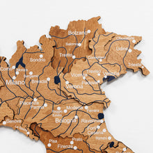 Load image into Gallery viewer, Wooden Map of Italy – Oak
