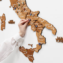 Load image into Gallery viewer, Wooden Map of Italy – Oak