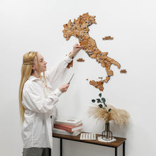 Load image into Gallery viewer, Wooden Map of Italy – Oak