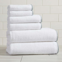 Load image into Gallery viewer, Cotton Border-Stitched 6-Piece Towel Set - Valery Collection