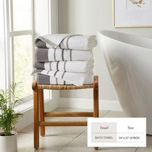 Load image into Gallery viewer, Decorative Cotton Stripe Bath Towel Set - Noelle Collection