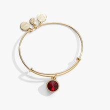 Load image into Gallery viewer, January Birthstone Charm Bangle, Scarlet