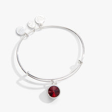 Load image into Gallery viewer, January Birthstone Charm Bangle, Scarlet