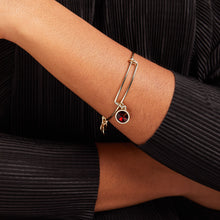 Load image into Gallery viewer, January Birthstone Charm Bangle, Scarlet