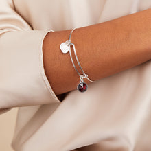 Load image into Gallery viewer, January Birthstone Charm Bangle, Scarlet