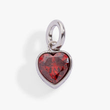 Load image into Gallery viewer, January 'Courage' Heart Birthstone Charm