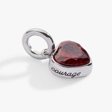 Load image into Gallery viewer, January 'Courage' Heart Birthstone Charm