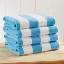 Load image into Gallery viewer, Cotton Velour Cabana Stripe Beach Towel - Novia Collection