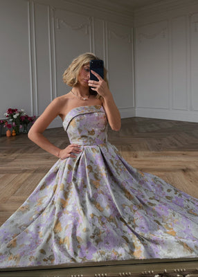 Anastelle Strapless Jacquard Dress