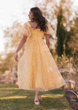 Load image into Gallery viewer, Everbloom Puff Sleeve Midi Dress in Yellow