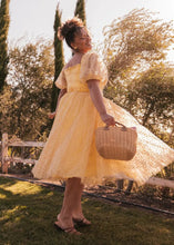 Load image into Gallery viewer, Everbloom Puff Sleeve Midi Dress in Yellow