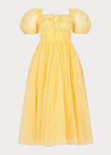 Load image into Gallery viewer, Everbloom Puff Sleeve Midi Dress in Yellow