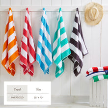 Load image into Gallery viewer, Cotton Velour Cabana Stripe Beach Towel - Novia Collection