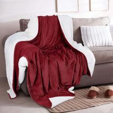 Load image into Gallery viewer, Velvet Plush Sherpa Bed Blanket - Sherpa Fleece Collection