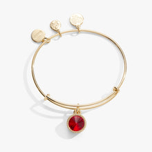 Load image into Gallery viewer, July Birthstone Charm Bangle, Ruby