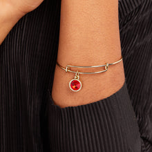 Load image into Gallery viewer, July Birthstone Charm Bangle, Ruby