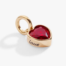 Load image into Gallery viewer, July 'Love' Heart Birthstone Charm