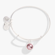 Load image into Gallery viewer, June Birthstone Charm Bangle, Light Amethyst