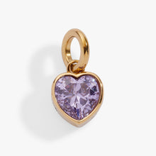 Load image into Gallery viewer, June 'Luck' Heart Birthstone Charm