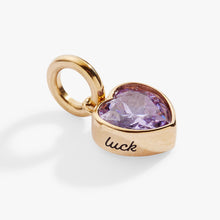 Load image into Gallery viewer, June 'Luck' Heart Birthstone Charm