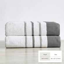 Load image into Gallery viewer, Decorative Cotton Stripe Bath Towel Set - Noelle Collection