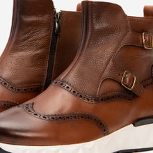 Load image into Gallery viewer, The Stealth Wingtip Buckle Tan Leather Men Boot