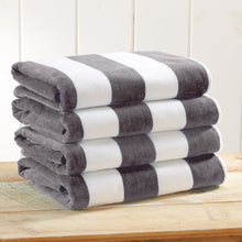 Load image into Gallery viewer, Cotton Velour Cabana Stripe Beach Towel - Novia Collection