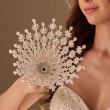 Load image into Gallery viewer, Luxury Silver Quinceañera &amp; Wedding Bouquet Holder – Handcrafted with Crystal Stones &amp; Beads