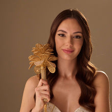 Load image into Gallery viewer, Luxurious Gold Quinceañera &amp; Wedding Bouquet – Handcrafted with Crystal Stones