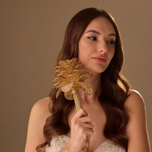 Load image into Gallery viewer, Luxurious Gold Quinceañera &amp; Wedding Bouquet – Handcrafted with Crystal Stones