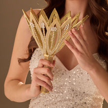 Load image into Gallery viewer, Luxury Gold  Quinceañera and  Wedding Bouquet Holder