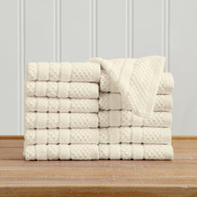 Load image into Gallery viewer, 100% Cotton Checkered Jacquard Bath Towel Set - Giuliana Collection