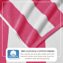 Load image into Gallery viewer, Cotton Velour Cabana Stripe Beach Towel - Novia Collection