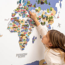 Load image into Gallery viewer, Animal World Map Indigo