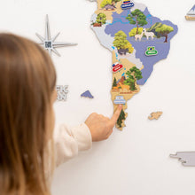 Load image into Gallery viewer, Animal World Map Indigo