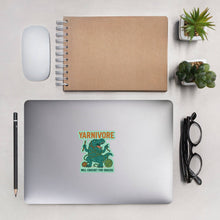 Load image into Gallery viewer, 🦖 Yarnivore Sticker – Will Crochet for Snacks Bubble-free stickers