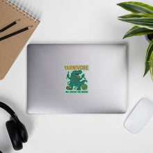 Load image into Gallery viewer, 🦖 Yarnivore Sticker – Will Crochet for Snacks Bubble-free stickers