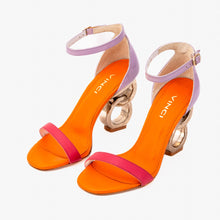 Load image into Gallery viewer, The Helix Heel Multicolor Leather Women Sandal