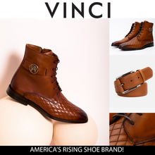 Load image into Gallery viewer, The Zeus Brown Leather Lace-Up Men Boot with a Zipper