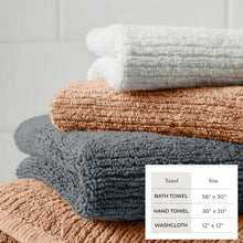 Load image into Gallery viewer, Turkish Cotton Ribbed 6-Piece Bath Towel Set - Georgiana Collection