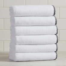 Load image into Gallery viewer, Cotton Border-Stitched 6-Piece Towel Set - Valery Collection