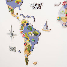 Load image into Gallery viewer, Animal World Map Indigo