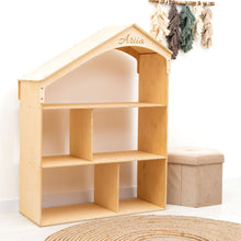 Load image into Gallery viewer, Wooden Dollhouse Bookshelf
