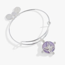 Load image into Gallery viewer, Lavender Butterfly Charm Bangle