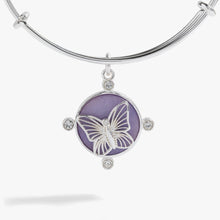 Load image into Gallery viewer, Lavender Butterfly Charm Bangle