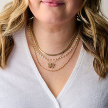 Load image into Gallery viewer, Butterfly + Crystal Necklace, Adjustable