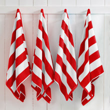 Load image into Gallery viewer, Cotton Velour Cabana Stripe Beach Towel - Novia Collection